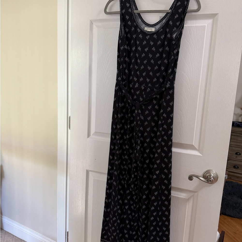 Elegant Black Patterned Wide Leg Jumpsuit
